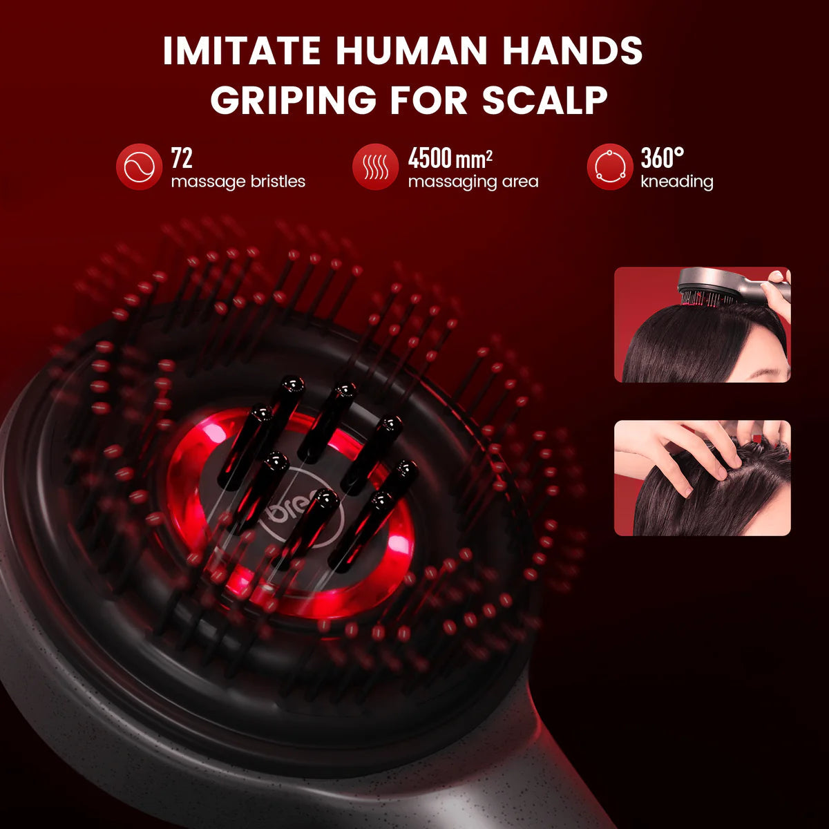 Scalp massaging brush